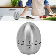 Mechanical Timer Egg Shaped Clear Scale Stainless Steel Timing Reminder