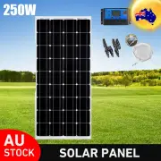 250W 12V Solar Panel Kit Mono Home Caravan Camping Charging PWM 30A Regulator