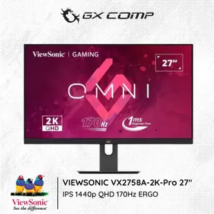 Viewsonic VX2758A-2K-Pro 27 IPS 1440p QHD 170Hz ERGO LED 顯示器