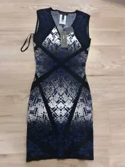 BCBG MAXAZRIA Gari Gradient Geometric Bodycon Dress Size XS Retail $298 NWT
