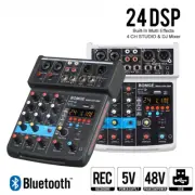 4 Channel DJ Audio Sound Mixer Interface Mixing Console Karaoke with MP3 Input