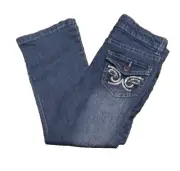 NWT Arizona Jeans Girls Bootcut Sequin Embelished Blue Wash Denim Pants Size 4T