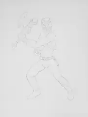 Mighty Morphin Black Ranger 11x17 ORIGINAL ILLUSTRATION By Luke Kororolwicz