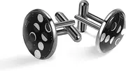 [Generic] Men's Cufflinks, Hand Drawn Moon Phases Cuff Links for Men, Classic Cufflinks Black for Suit Shirt Wedding Business Birthday Jewelry Gift