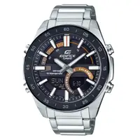 在飛比找ETMall東森購物網優惠-【CASIO 卡西歐】EDIFICE 簡約雙顯男錶 不鏽鋼錶