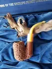 NEVER SMOKED Antique Style Custom Sherlock Style Mystery Craggy Rustic Pipe