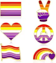 [Ronglry] Pride Pins Rainbow LGBTQ Pins Bulk Pride Lapel Pins Bulk Pride Flag LGBT Enamel Pin Pride Brooch Pins for Clothes Bags Hats Accessories Lesbian/Bisexual/Transgender Pin Pride Rainbow LGBTQ