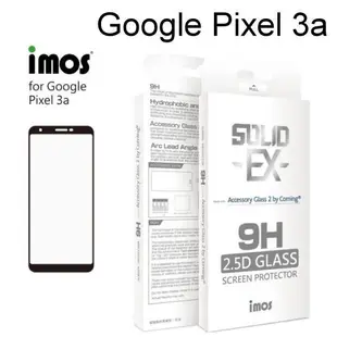 "imos" 2.5D滿版9H強化玻璃保護貼 Google Pixel 3a (5.6吋) 美商康寧