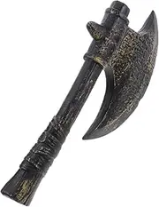 Beaupretty Viking Pirate Axe Cosplay Prop Durable Halloween Costume Accessory Safe Reliable Fake Hatchet for Masquerade Parties Stage Performances Unique Pirate Gang Design