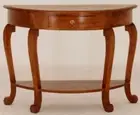 Half Round Hall Table, Side Table, Timber, W98xD40xH72cm, Pecan.