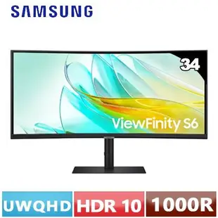 SAMSUNG三星 34型 ViewFinity S6 S34C652UAC 曲面顯示器