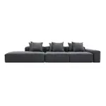 [James Lane] Riley Linen Charcoal Modular Sofa - 1x Arm, 2x Armless, 1x Left Terminal