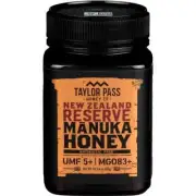 Taylor Pass Honey Company New Zealand Reserve Manuka Honey UMF 5+ MGO 83+ (500G)
