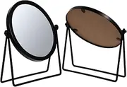 ASAKKURA Rotating Vanity Mirror Metal Makeup Mirror Stand Desk for Bedroom Counter High Definition