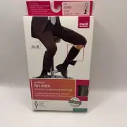 NEW MEDIVEN Medi Medical Compression Dress Socks Mens Brown 20-30 11.5-14” Sm