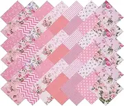 Nodsaw Pink Charm Packs for Quilting 5 inch - 5x5 Charm Squares Precut Quilting Fabric - 100% Cotton Fabric Squares for Sewing DIY Patchwork (42Pcs) ﻿