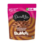 Darrell Lea Milk Chocolate Liquorice Bullets 204g x 12