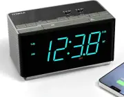Alarm Clock Radio-Bluetooth Stereo Speakers,FM Radio,Dual Alarm,Snooze,