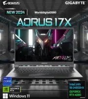 GIGABYTE 2024 AORUS 17X AZG Gaming NoteBook 17.3" QHD Intel 14th-i9 32G 2TB 4090