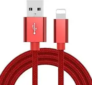 Braided Charging Cable 1M/2M, USB A to for iPhone Charger Cable, Nylon Fast Charging Cord Compatible with iPhone 14/13/12/11/X/8/7/6, iPad, and More (Red, 2M)
