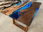 Epoxy Resin Coffee Table – Walnut Wood & Resin Art, Handmade Modern Home Decor