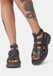 [Free People] Black Gia Gladiator Sandals