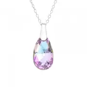 Silver Teardrop Crystal Necklace