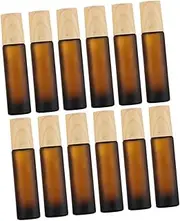 MUSISALY 12pcs Frosted Essential Oil Roller Bottles Glass Storage for Oils Perfumes Lotions Portable Durable with Balls for Daily Use