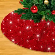 Red Christmas Tree Skirt 48 Inch Red Velvet Sequin Tree Skirt Tree Skirt Cove...