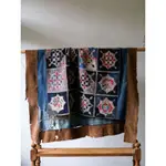 VINTAGE HANDMADE TEXTILE FABRIC復古手工刺繡藍染 古布 可當 桌布 掛布 拍照背景