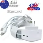 40W Fast Charger USB-C Power Adapter PD Type-C Cable For iPhone 14 13 12 11 Pro