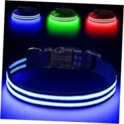 Light Up Dog Collar,LED Dog Collar Light Rechargeable,Glow in The Medium Blue