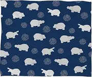 [Deny Designs] Kangarui, Happy Hippo Blue, Fleece Throw Blanket, Medium, 60" x 50"