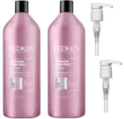 REDKEN VOLUME INJECTION SHAMPOO 1 LITRE X 2 WITH PUMPS FOR FINE HAIR
