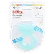 Nuby, Silicone Teether, Teethe-eez, 3+ Months, Aqua, 2 Piece Set