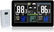 JSEIAJB Large Screen Weather Forecast Indoor Outdoor Clock Electronic Temperature Humidity Alarm Digital