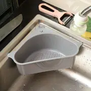 Triangle Sink Kitchen Storage Drain Basket Rack Holder Strainer Organizer Grey