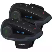 2 X Motorcycle Helmet Intercom NFC Remote Control Bluetooth Intercoms Headset V8