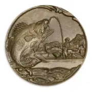 Brass Fishing Applique for Funeral Box/Cube Cremation Urn, Pewter Also Available