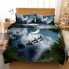Deer Cliffs Chritmas 3D Print Duvet Quilt Doona Covers Pillow Case Bedding Sets