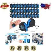 50 Pcs Mini Measuring Tape Keychains - 6ft Retractable for Crafters & Engineers