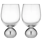 2pc Tempa Astrid 15.5cm Crystal Wine Glass Champagne Glassware Drink Set SLV