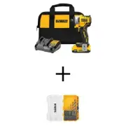 DEWALT Impact Driver Kit + Drill Bit Set 1/4" 20V Lithium-Ion Brushless Cordless