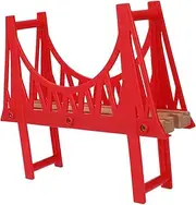 Beatifufu Wooden Train Track Bridge Accessories Detachable Design for Imaginative Play Durable Wooden Model for Home and School