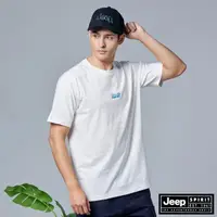 在飛比找momo購物網優惠-【JEEP】男裝 率性吉普車印花短袖T恤(白色)