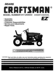 Owner’s Manual Sears Craftsman 15.5 HP Lawn Tractor 42” Mower - Model 917.259553