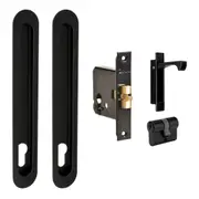 Zanda Duke Oval Sliding Door Euro Lock Kit 250x40mm