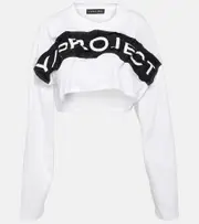[Y/Project] Y/Project Logo cotton jersey crop top AU 14 white