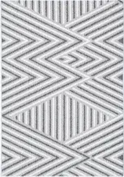 Mingled Grey White Patterned Rug