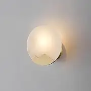 7.8in Wall Sconce, Nordic Style Copper Wall Lamp Fixtures, E14 Natural Marble Wall Lights, Wall Mount for Bedroom, Stairs, Living Room, Vanity, Bedside, Hallway(Gold)